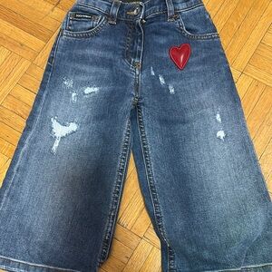 Dolce & Gabbana Distressed Blue and Red Jeans